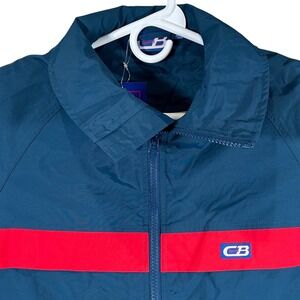 CB Sports Womens‎ Navy Blue Red Full Zip Nylon Windbreaker Jacket Size M NEW